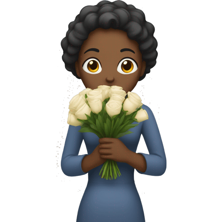 Blank woman holding bouquet  emoji