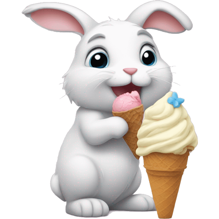 bunny eating ice cream emoji