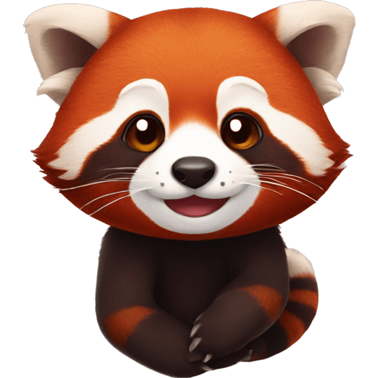 Red panda in love emoji