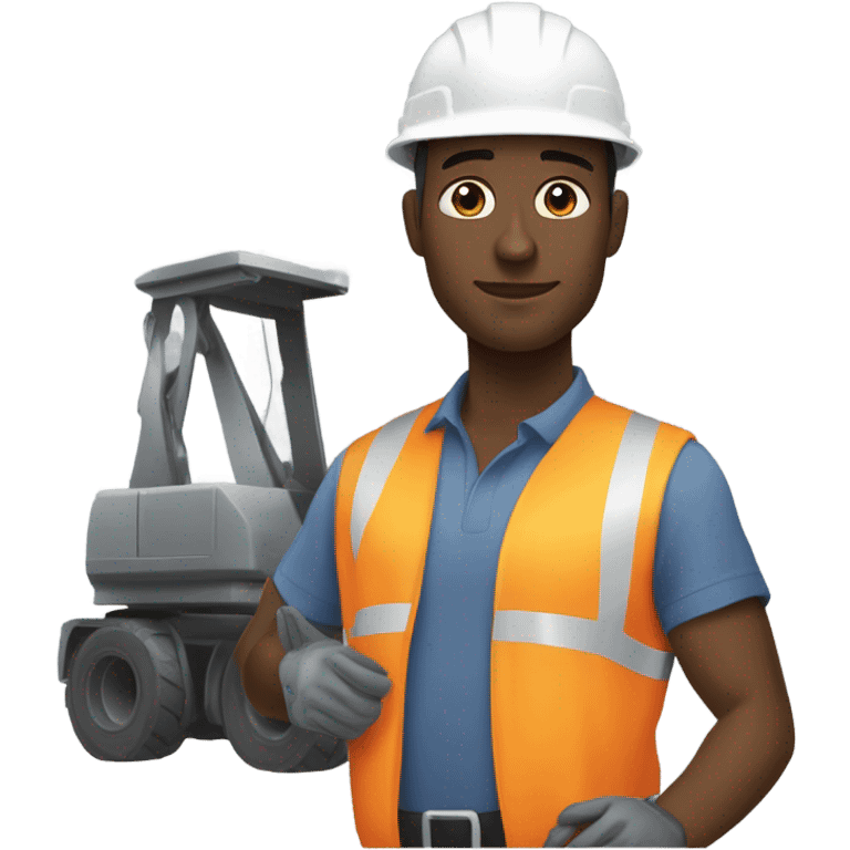 Black man Crane operator  emoji