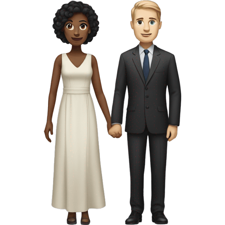 White man and woman with dark hair in dress attire  emoji