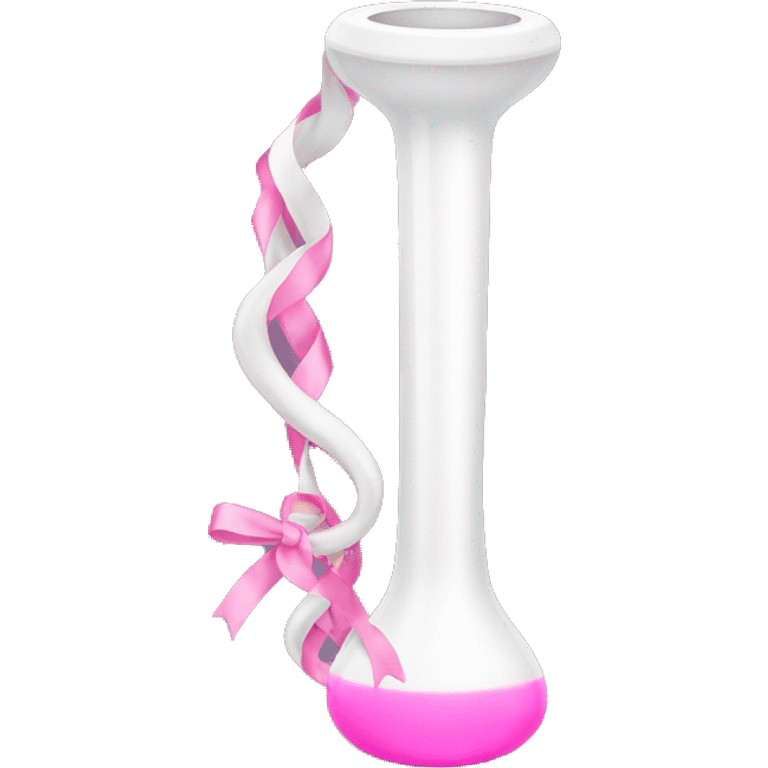 White bong with pink ribbons emoji