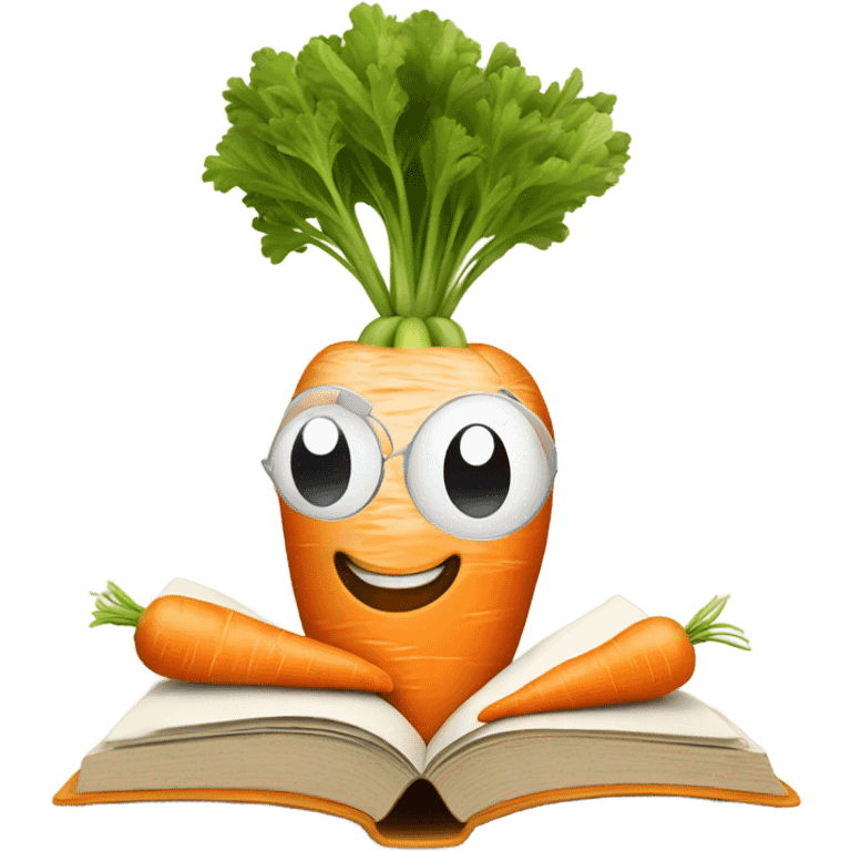 carrot reading book emoji