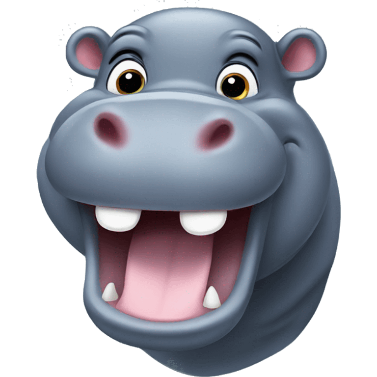 happy hippo emoji