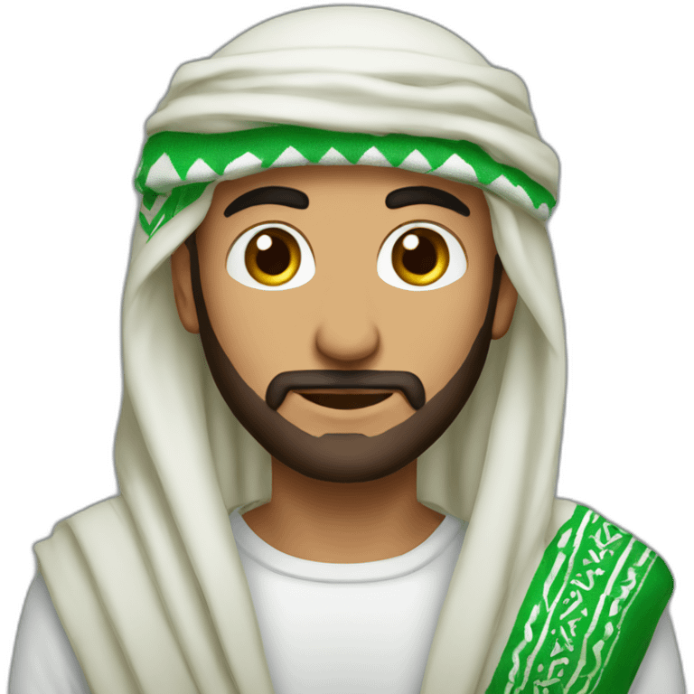 Arab men with saudi shemagh emoji