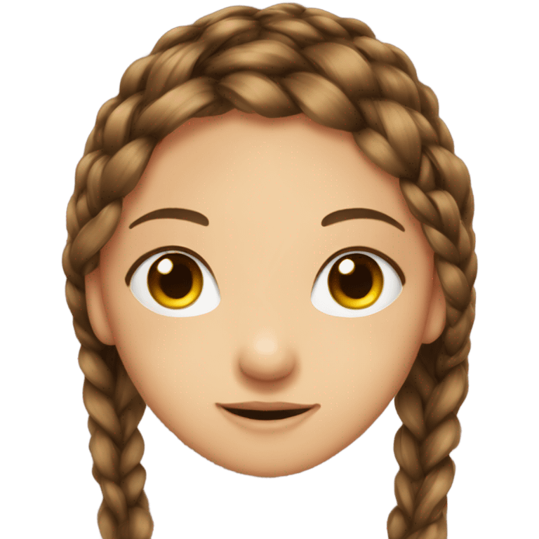 Brown eye and hair in a braid  girl  emoji