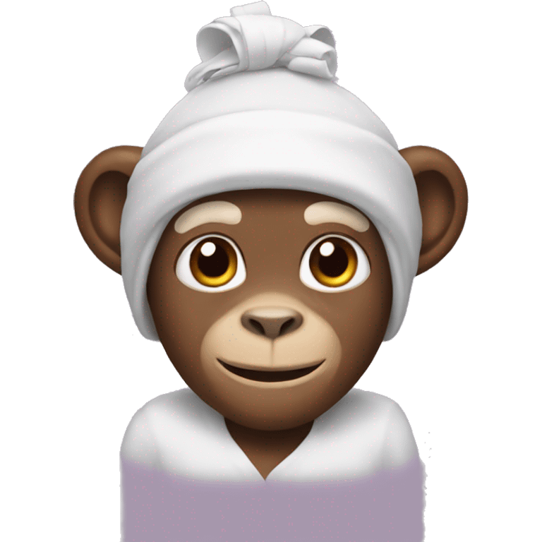 a monkey with a rabbit headband emoji