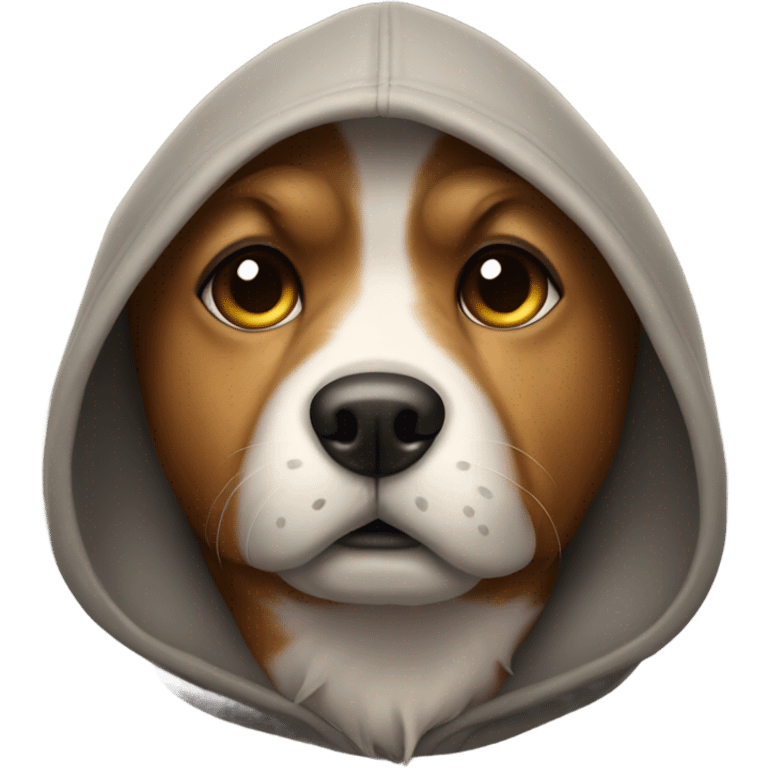 Dog wearing hoodie emoji