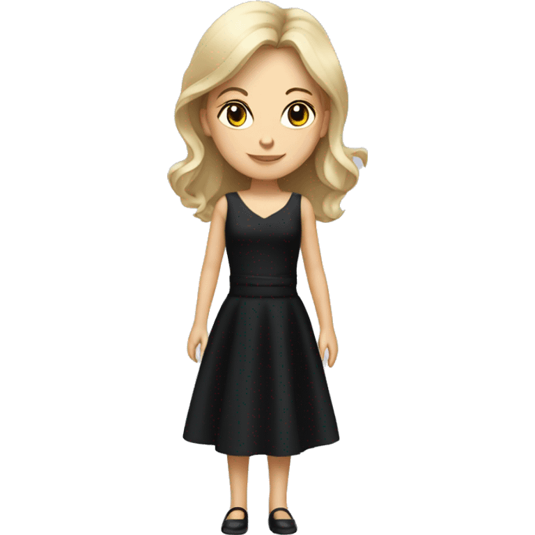 elegant girl in black dress in thr glass emoji