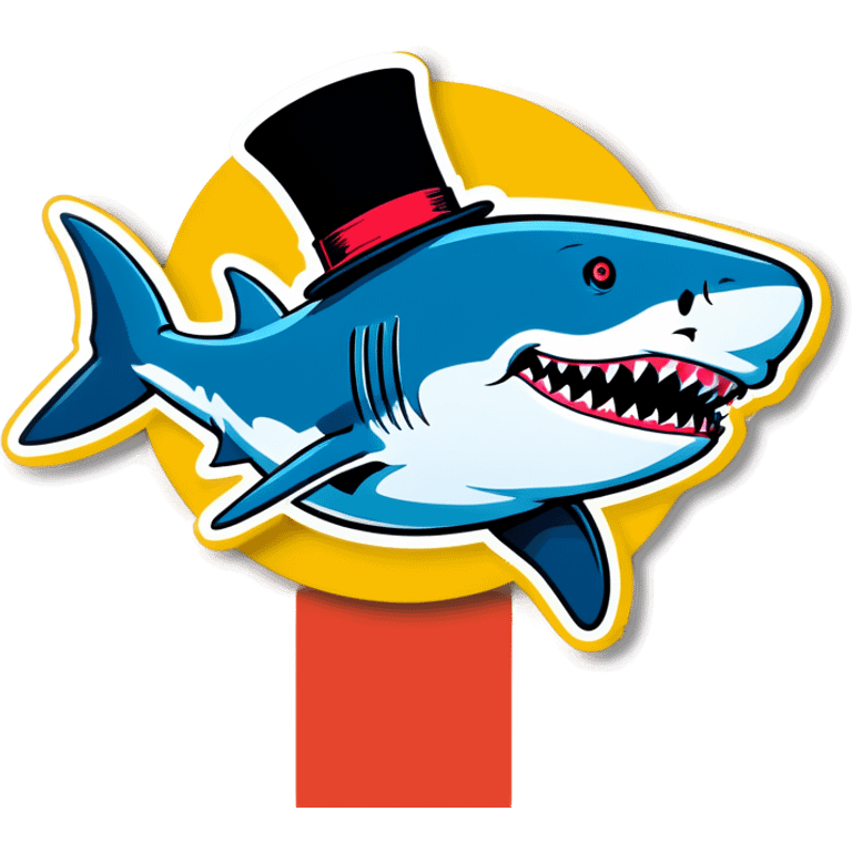 Shark with a top hat emoji