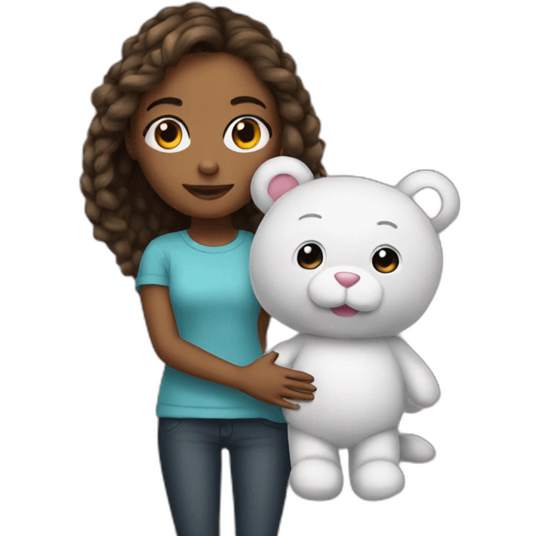 Girl with plushy emoji