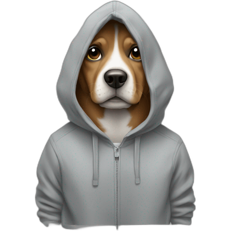 Dog wearing hoodie emoji