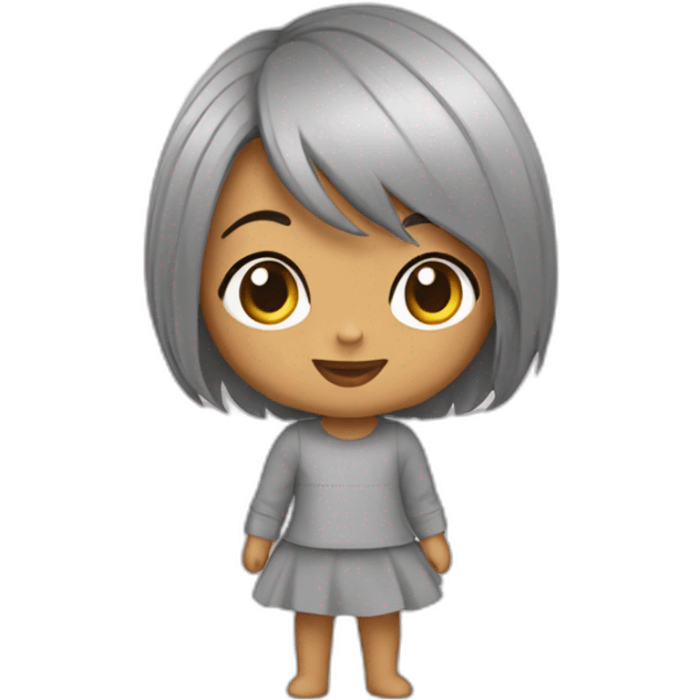 Gatinha cinza com manchinhas clarinhad emoji