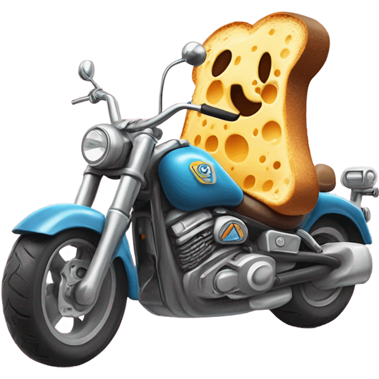 Cheese toast riding motorcycle  emoji