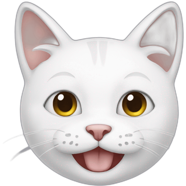 happy white cat emoji emoji