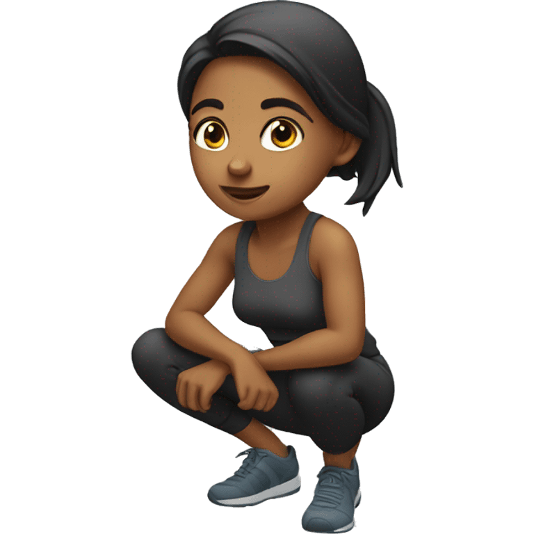 Girl doing squat  emoji