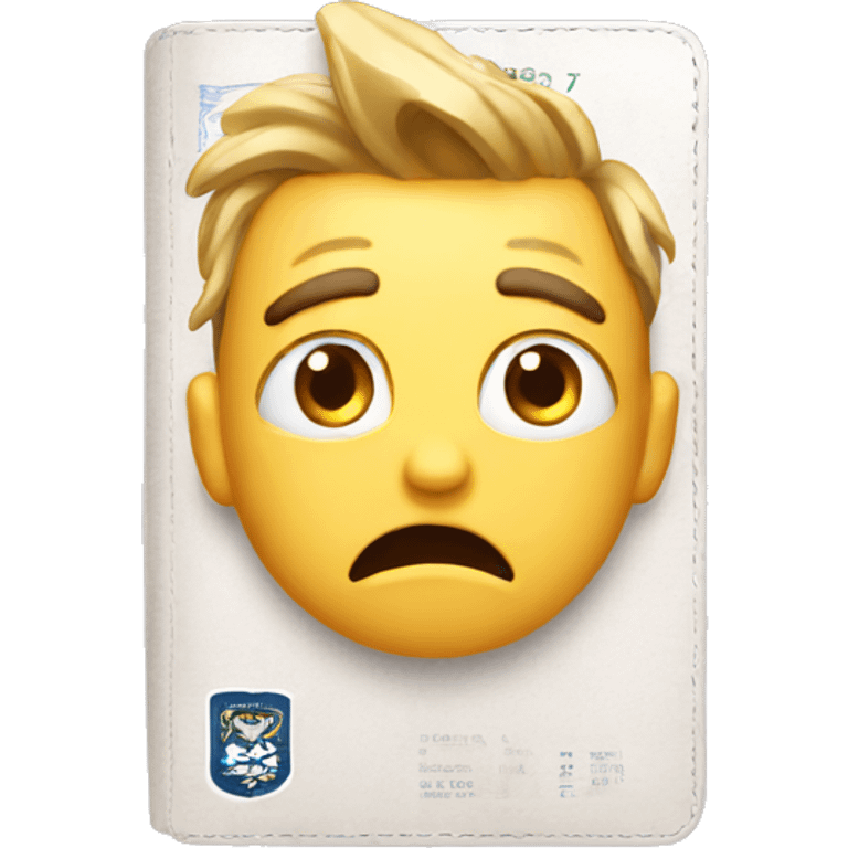 passport with the emotion of shock emoji