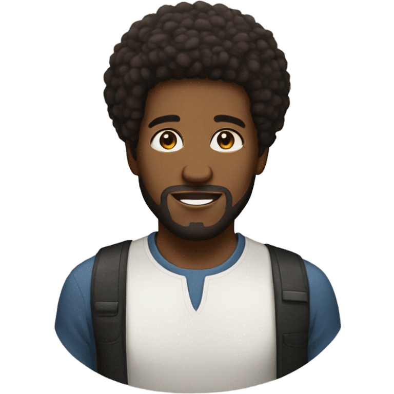 Black guy with Afro and short beard emoji