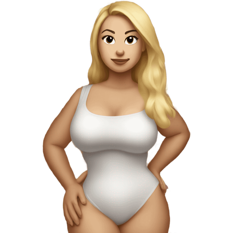 single Slim-Thicc white woman posing (hourglass figure) emoji