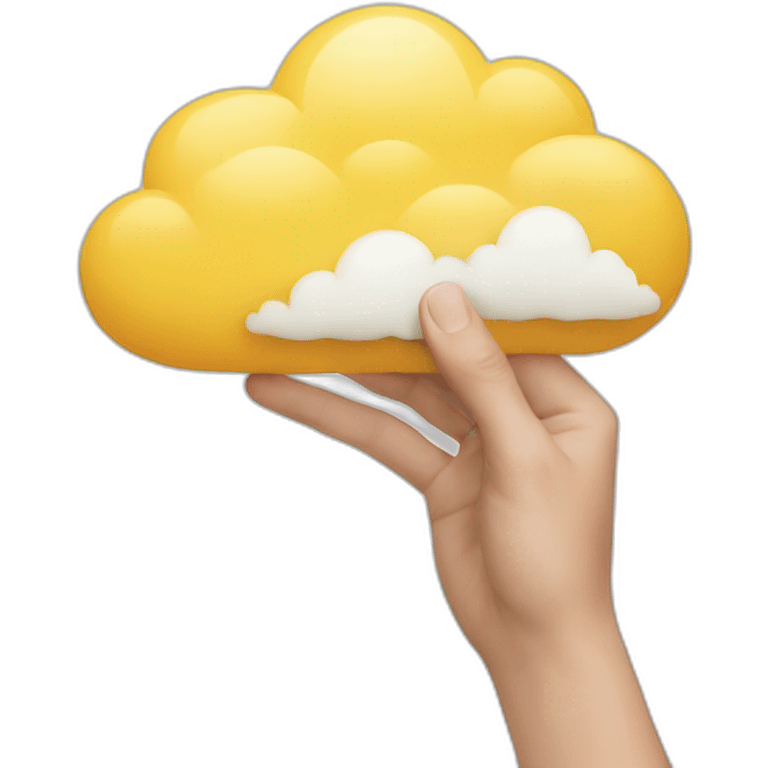 hand holding a cloud emoji