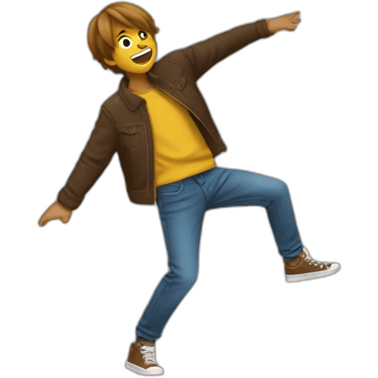 Garçon qui fait un dab emoji