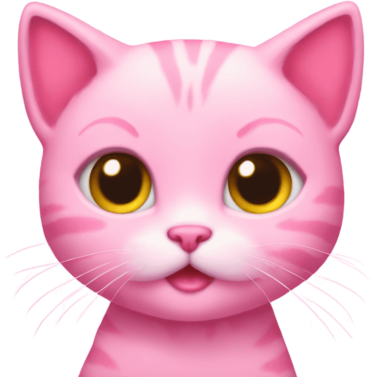 Pink kitten with glitter  emoji