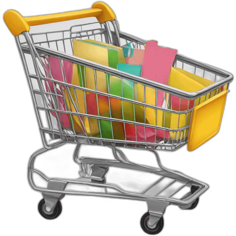 Shopping cart for stationery and art material emoji