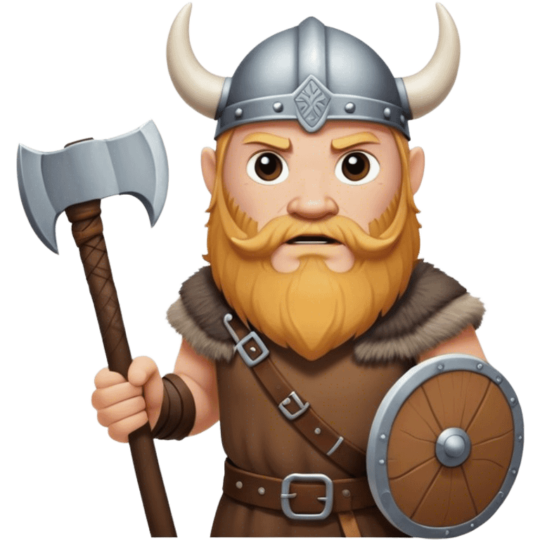 realistic Danish Viking with an ax in his hands emoji