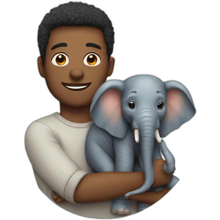 Guy with pet elephant emoji