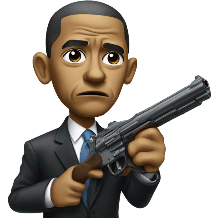 Obama with a gun emoji