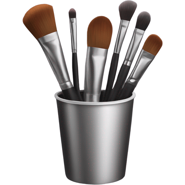 Realistic makeup brush in a cup holder emoji