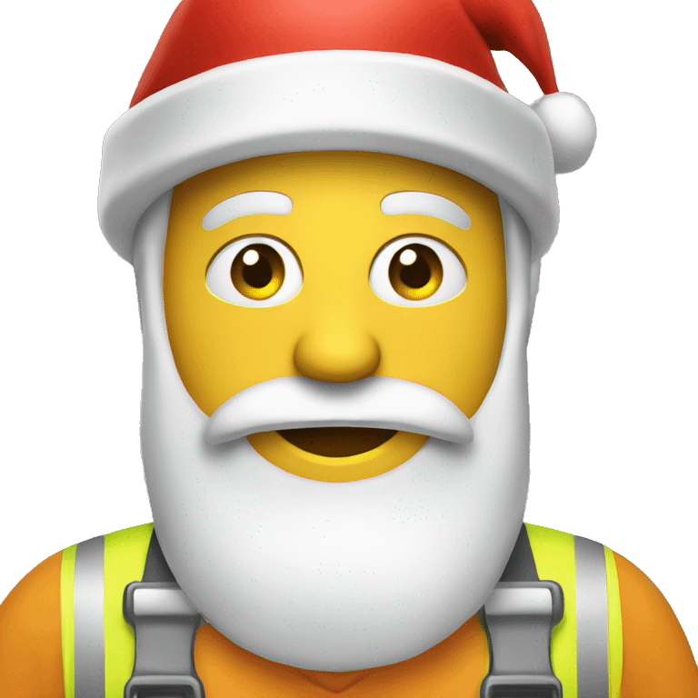 Construction Worker Emoji with santa claus' hat emoji