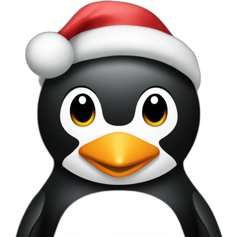 Pinguin mit einem weihnachtshut emoji