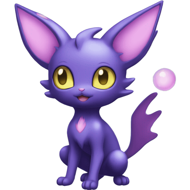 Shiny Cute Kawaii Ethereal Dark Noibat-Delcatty-Espeon-fusion-hybrid full body emoji