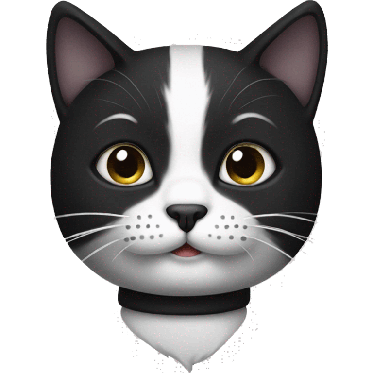 Black and white cat with mustache emoji