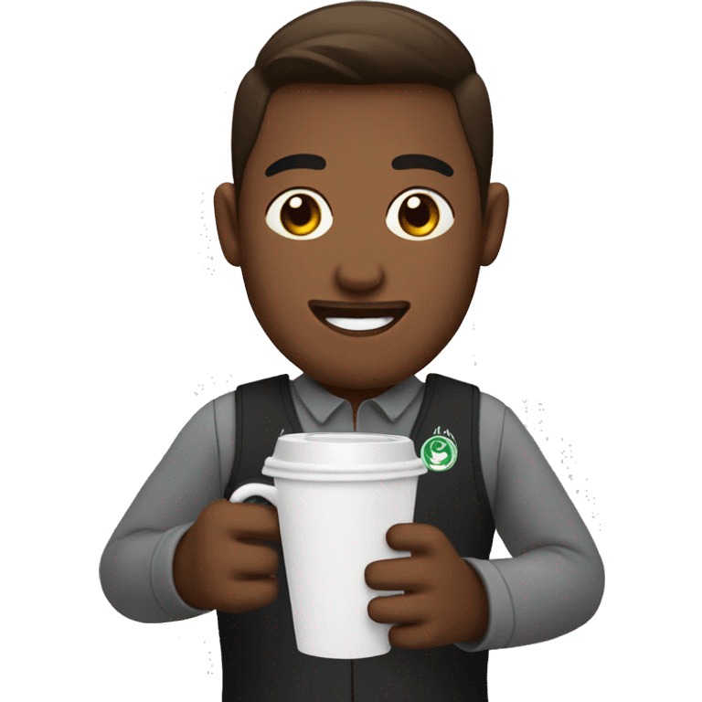 Barista holding coffee emoji