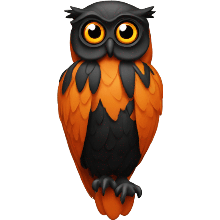 orange and black owl emoji