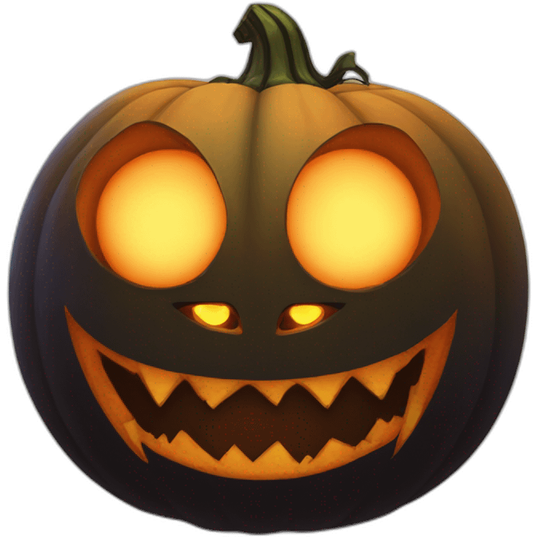 Blackfire pumpkin head with demon eyes emoji