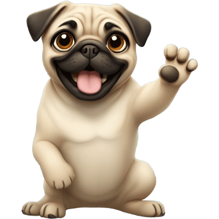 Pug high five emoji