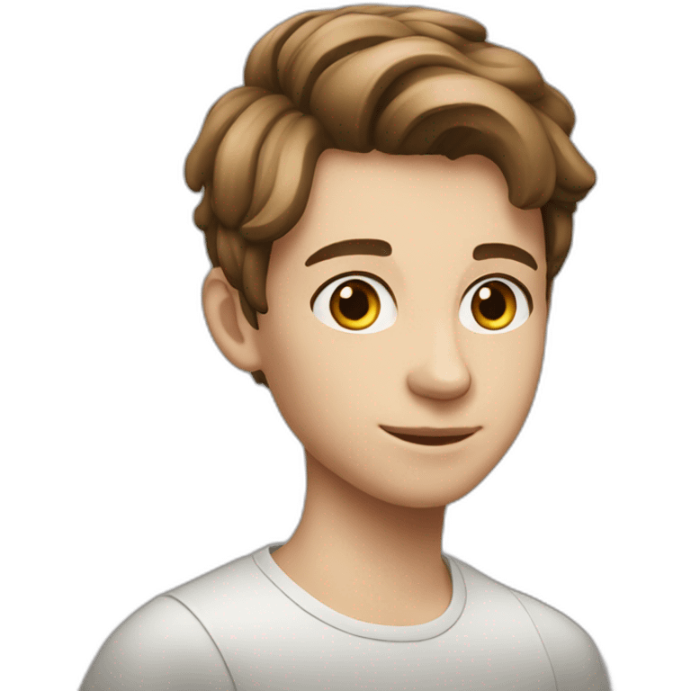 young millionaire with fair skin, short brown hair, 15 years old emoji