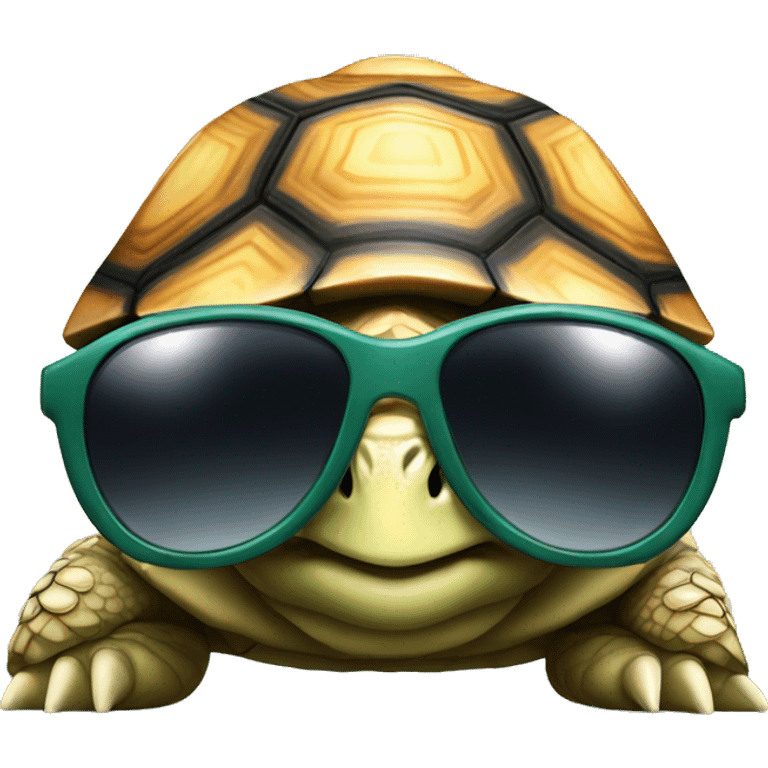 Tortoise with sunglasses  emoji