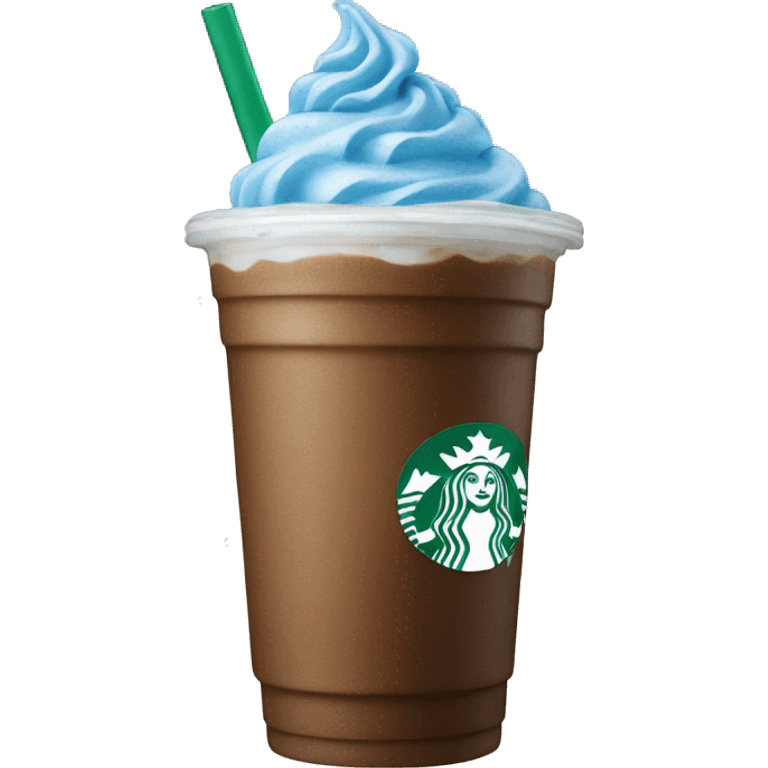 A blue Starbuck frappe emoji