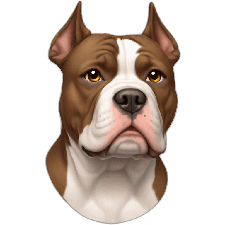 Brown and white XL American Bully emoji