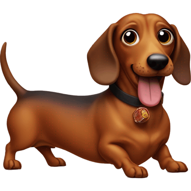 Wiener dog smoking a cigar emoji