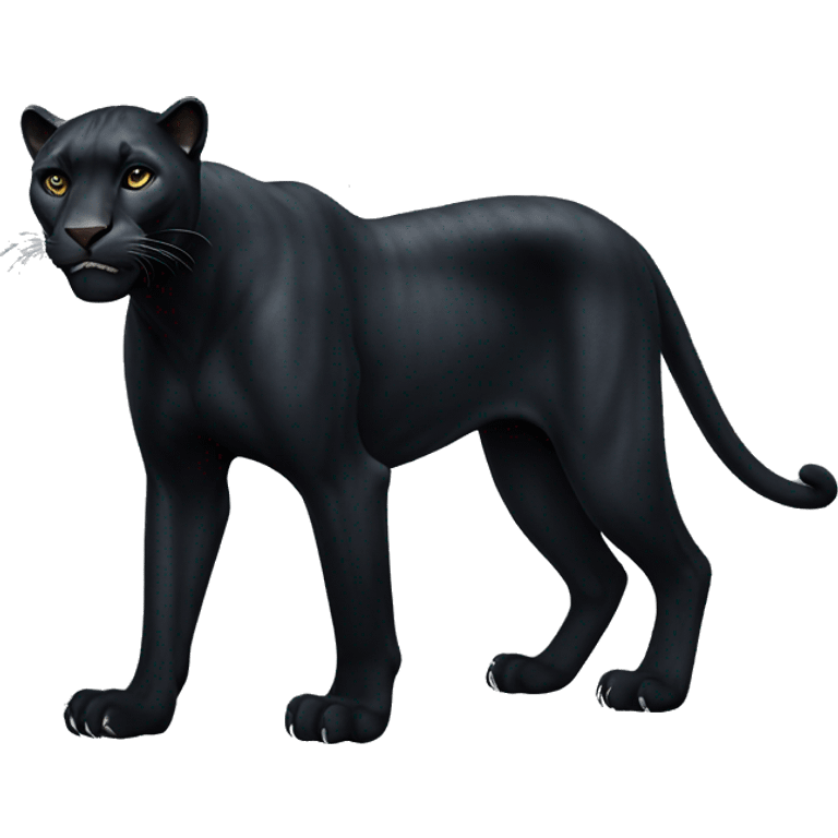 Black panther animal, full body emoji