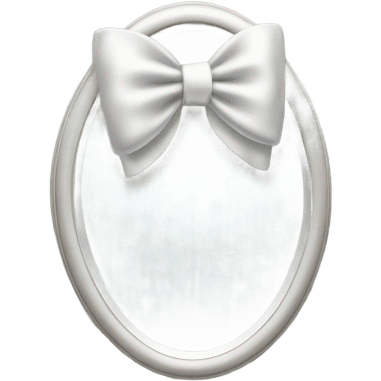 white mirror with bow  emoji