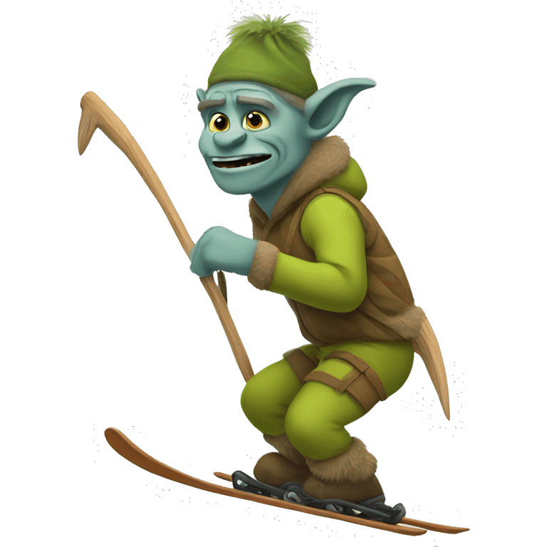 a troll skiing  emoji