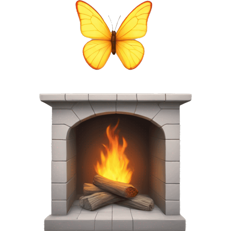 Hearth with butterfly emoji