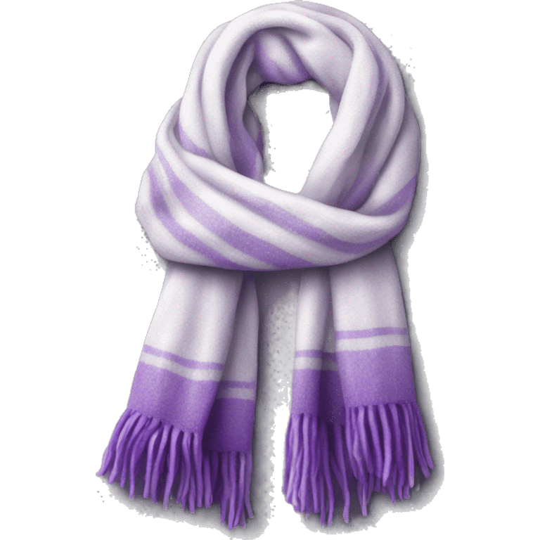 Realistic white and purple winter scarf isolated. emoji