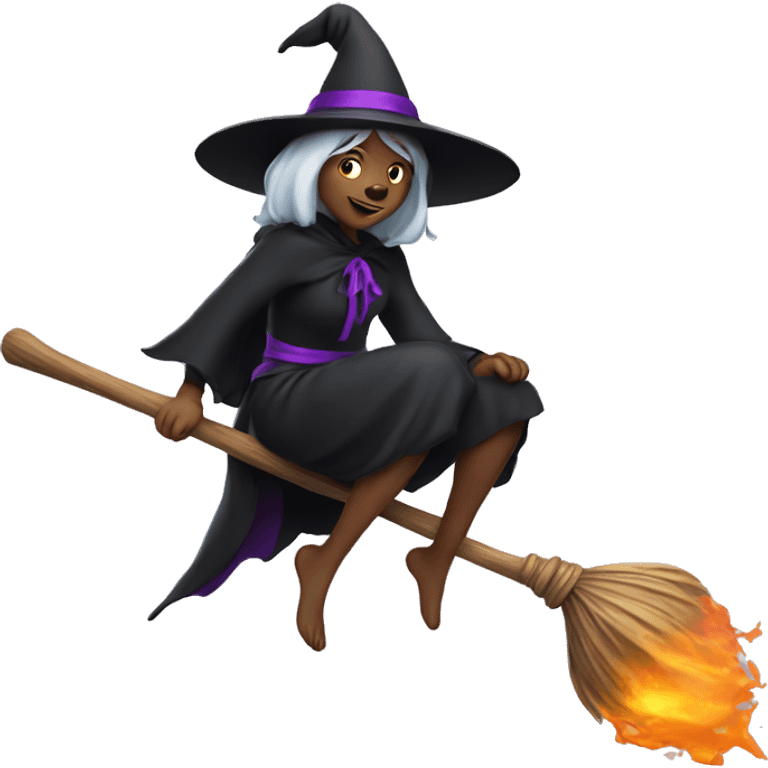 witch on a broom  emoji